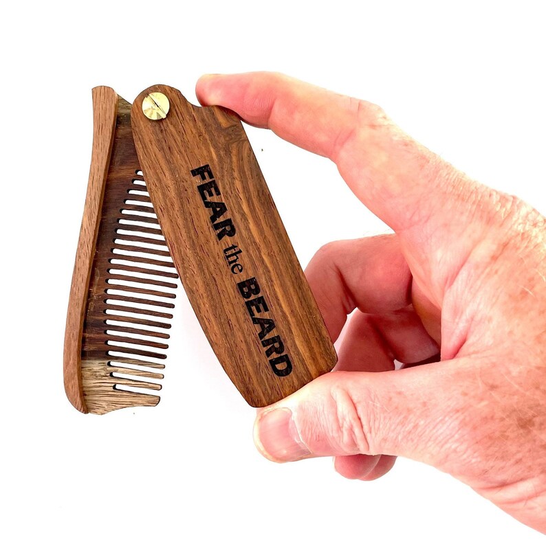 Personalized Wood Comb With LEATHER CASE Custom Beard Comb Etsy