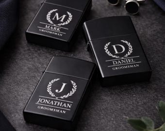 Personalisiertes Metallfeuerzeug, Luxus-Groomsmen-Geschenk, Benutzerdefiniertes Feuerzeug für Männer, Trauzeugt-Geschenk, Hochzeits-Andenken für Ihn