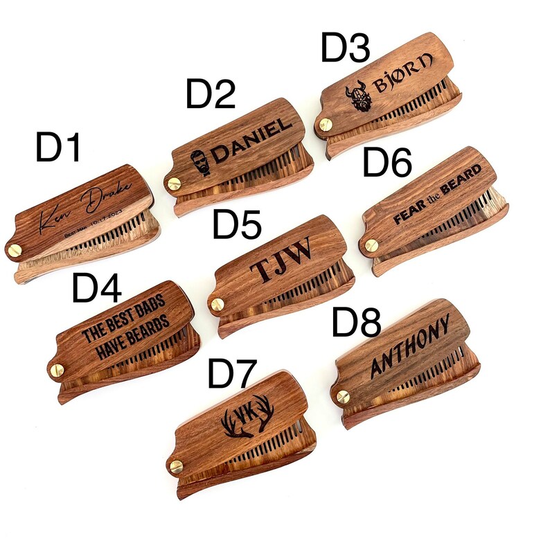 Personalized Wood Comb With LEATHER CASE Custom Beard Comb Etsy