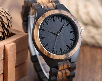 ECO FRIENDLY GIFT, Earth Friendly Wood Watch, Engraved Watch for Groom, Personalized Earth Friendly Watch