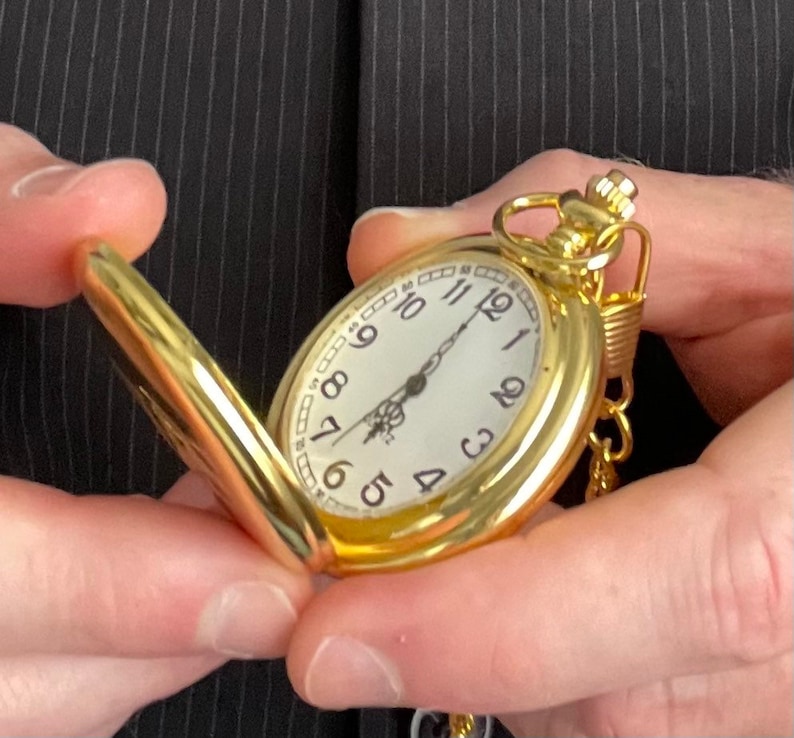 Personalized Gold Pocket Watch for Men Custom Pocket Watch Etsy