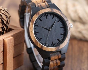 Montre en bois, montre en bois pour homme, GRAVURE INCLUS ! Montre en bois pour homme, montres en bois pour lui, montre à personnaliser, cadeau petit ami, cadeaux pour papa