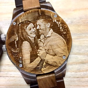 Wood Watch, Mens Wooden Watch, ENGRAVING INCLUDED Mens Wood Watch,Wood Watches for him, personalize watch, Boyfriend Gift, Gifts for Dad image 6