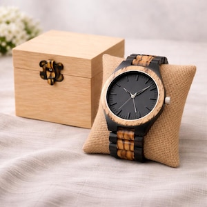 Engraved Wood Watch | Anniversary Gift for Him image 4