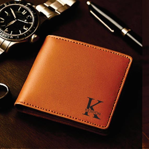 Personalized Vegan Leatherette Wallet: Custom Engraved Bifold Gift
