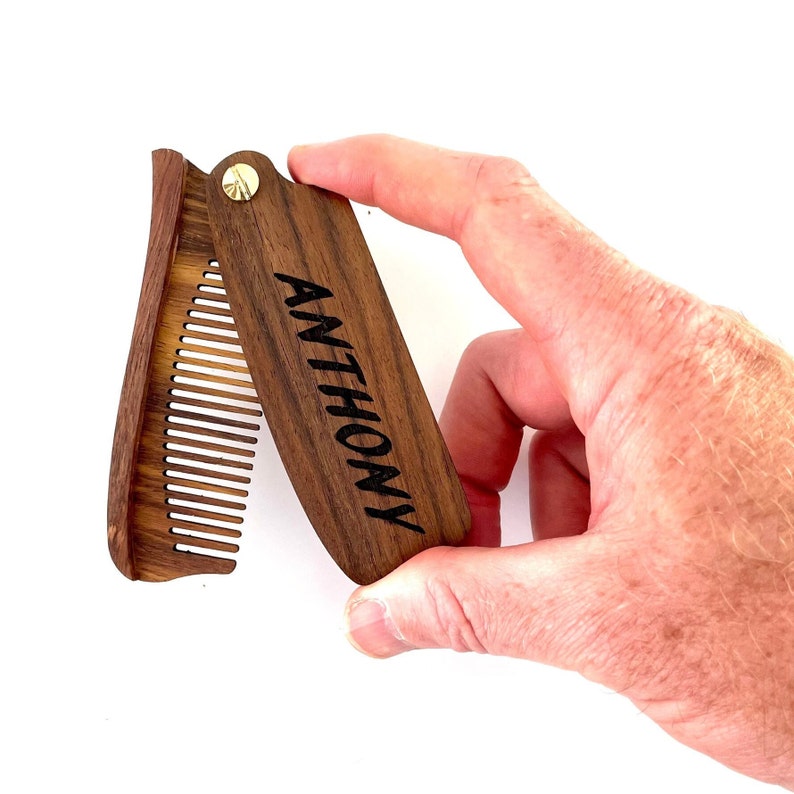 Personalized Wood Comb With LEATHER CASE Custom Beard Comb Etsy