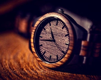 ENGRAVED WOOD WATCH for Men, pERSONALIZED wOOD wATCH for Men, Custom Wood Watch for Men