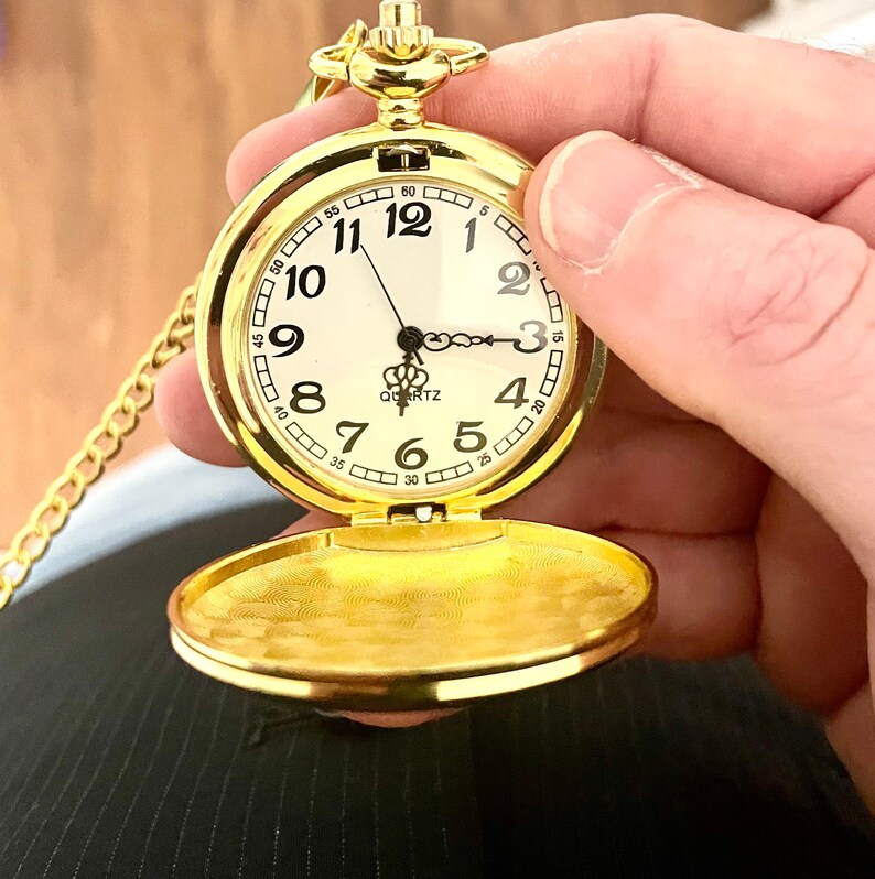 Personalized Gold Pocket Watch for Men Custom Pocket Watch Etsy