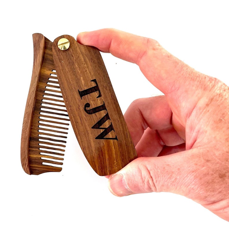 Personalized Wood Comb With LEATHER CASE Custom Beard Comb Etsy