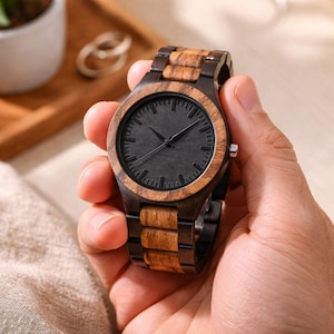 Engraved Wood Watch | Anniversary Gift for Him image 6