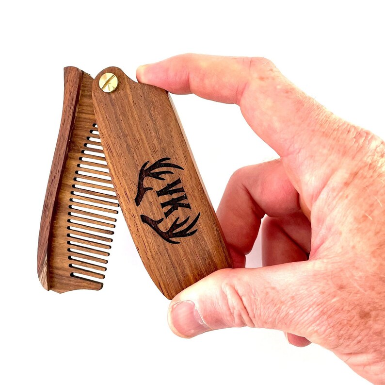 Personalized Wood Comb With LEATHER CASE Custom Beard Comb Etsy