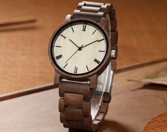 Montres en bois, Montre en bois, Montre en bois pour homme, Montres en bois pour lui, montre personnalisée, Cadeau de petit ami, Cadeaux pour papa, Cadeau