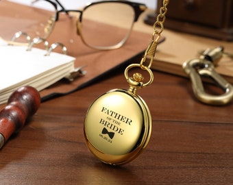 Father of the Bride Gift, Personalized Gift for Father of the Bride, Custom Father of the Bride Pocketwatch Gift