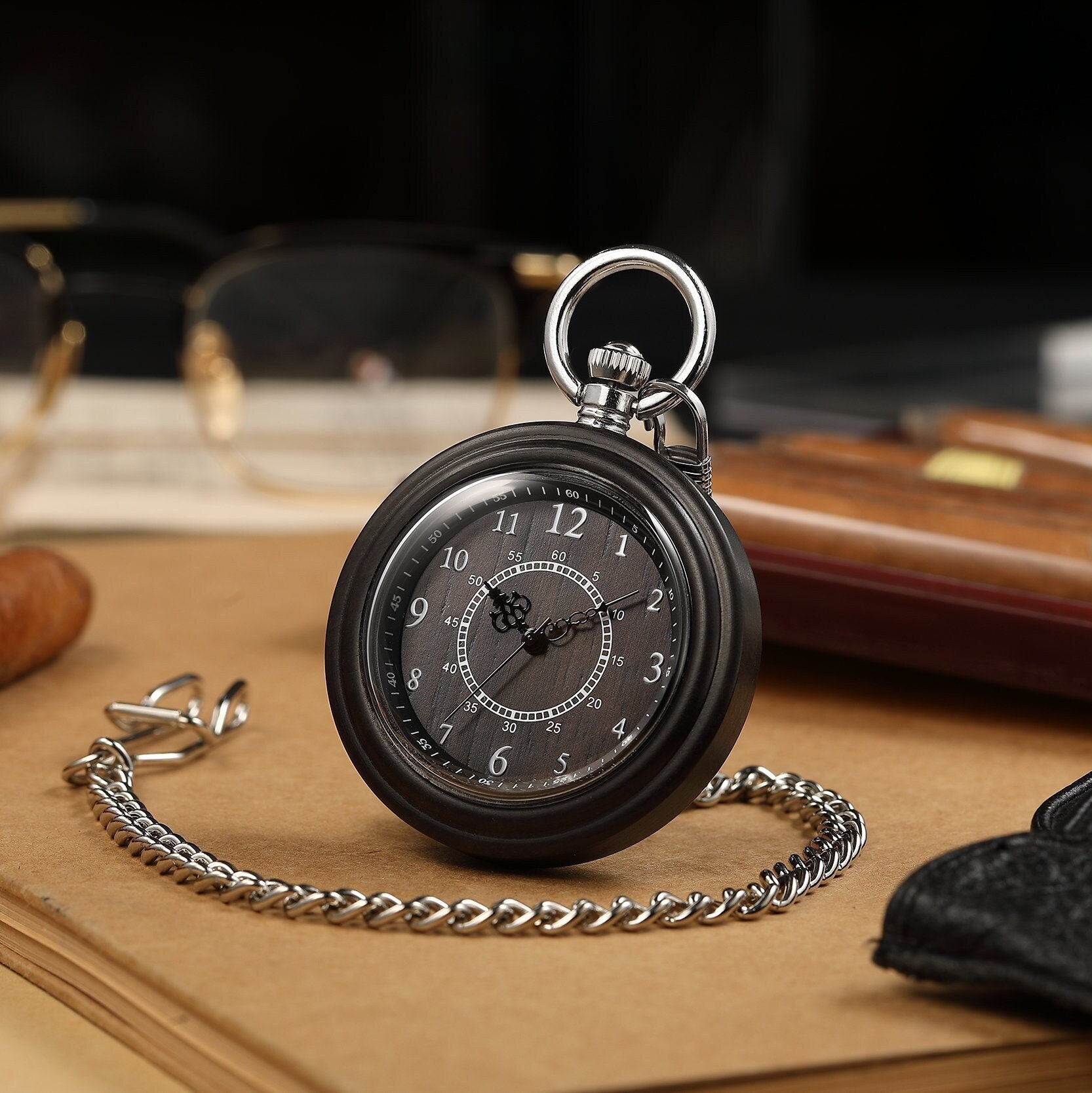 PERSONALIZED Groomsmen Wood Pocket Watch Best Man Wood Pocket Etsy