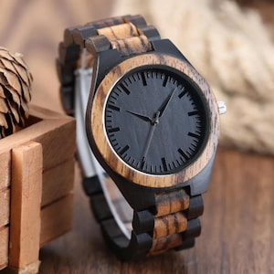 Houten horloge, houten herenhorloge, GRAVURE INBEGREPEN! Houten herenhorloge, houten horloges voor hem, horloge personaliseren, cadeau vriendje, cadeaus voor papa