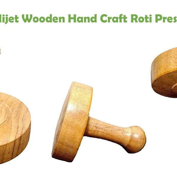 Hijet Wooden Craft Roti Presser Bhakhri,khakhra chapati ,Potato Masher,Pavbhaji, Vegetables Presser Use For Everyday