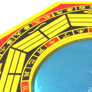 Hijet Feng Shui Traditional Vastu Bagua Mirror-Yellow,Red,Black Convex Wall Hanging for Positive Energy, Protection from Evil, Good Luck. image 2