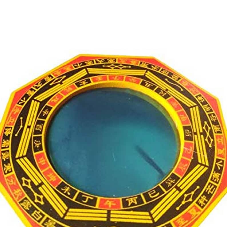 Hijet Feng Shui Traditional Vastu Bagua Mirror-Yellow,Red,Black Convex Wall Hanging for Positive Energy, Protection from Evil, Good Luck. image 9