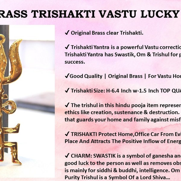 Hijet Trishakti porte-bonheur Vastu Yantra Shiva Trishul, signe Om, croix gammée pour maison mur voiture Temple décor à la maison Vastu