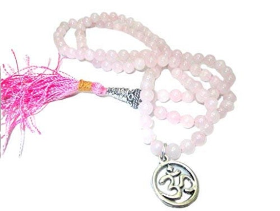 AUM Mala 28-32" Long HiJet 108+1 Handmade Tourmaline mala with lucky charm OM AUM Mala 28-32" Long HiJet 108+1 Handmade Tourmaline mala with lucky charm OM