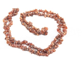 HiJet Hessonite Chakra Chips Mala/Strands  Provider Chakra Stretch Balancing Positive Energy Aura Gift Easter Metaphysical