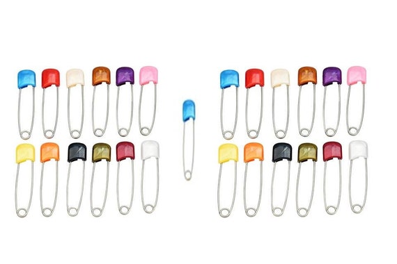 Quality Nappy Pins Baby Safety Snap Lock Metal Cap Diaper Pins in 3 Colours  -  Hong Kong