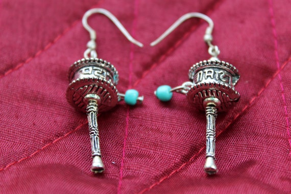 Prayer shop wheel earrings
