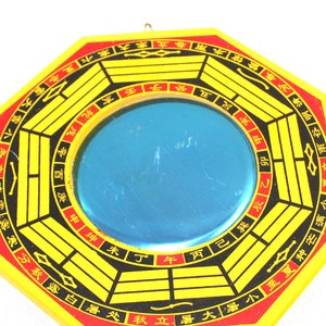 Hijet Feng Shui Traditional Vastu Bagua Mirror-Yellow,Red,Black Convex Wall Hanging for Positive Energy, Protection from Evil, Good Luck. image 3