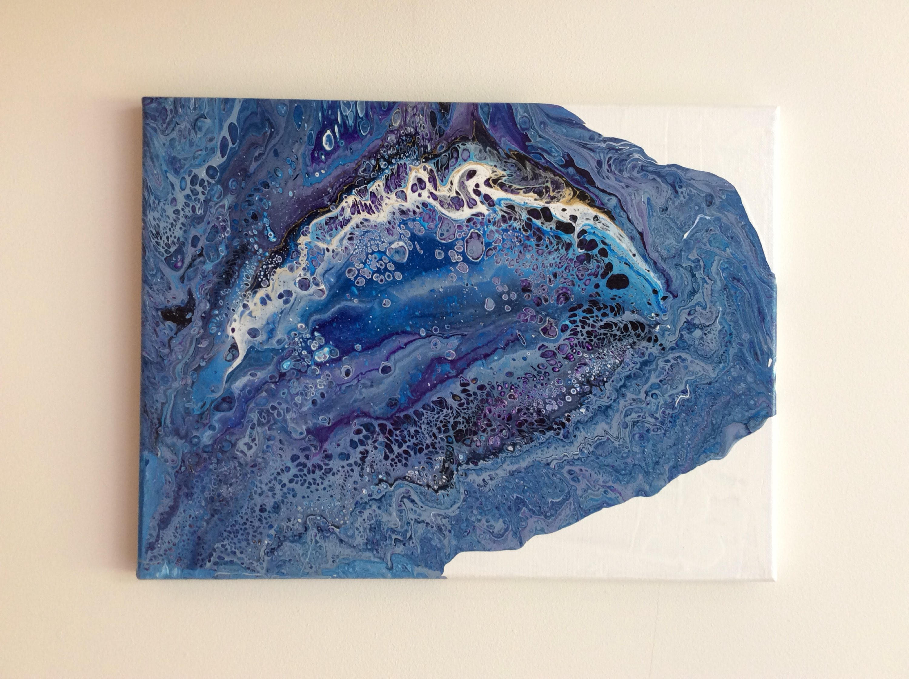 Abstract Acrylic Coastal Sea Art 16 X 12 Canvas Etsy