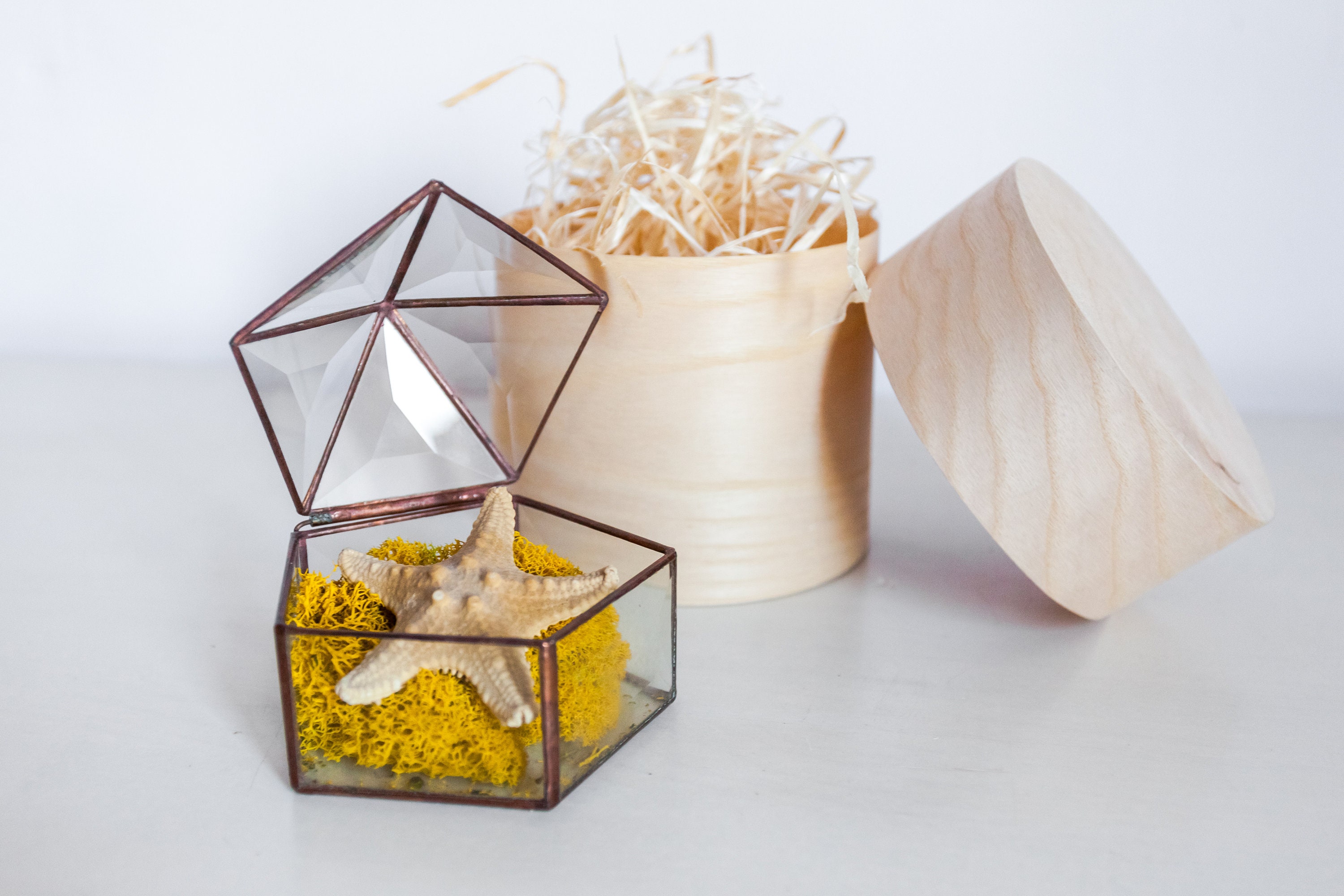 Geometric Glass Box / Glass Jewelry Holder/ Anniversary Gift/ Etsy