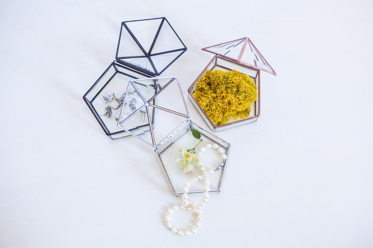Geometric Glass Box / Glass Jewelry Holder/ Anniversary Gift/ Etsy