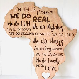Afrika Holzplakette - in diesem Haus..