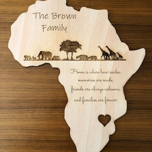 Africa wall plaque personalised
