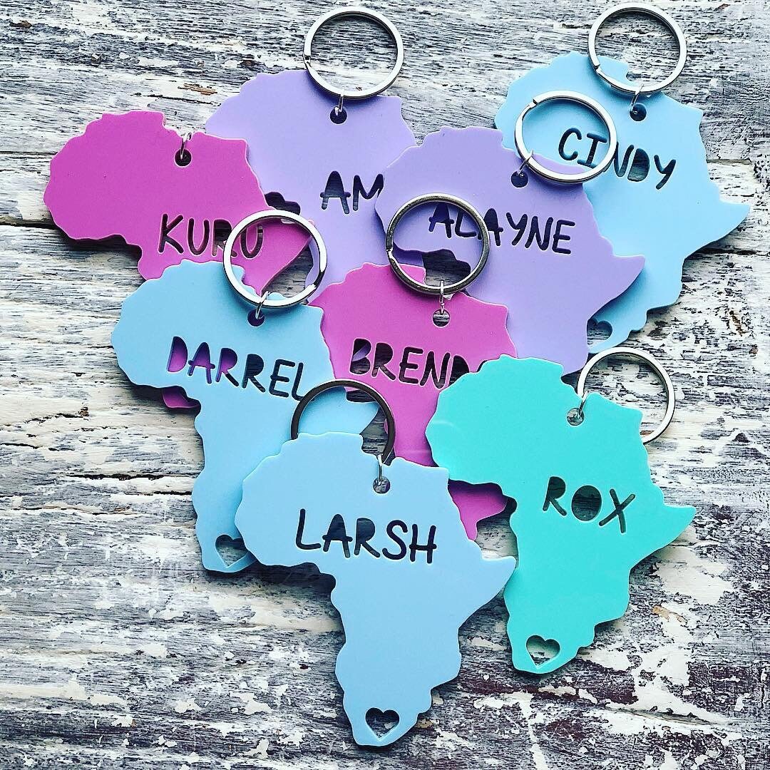 Personalised Africa Keyrings - Etsy