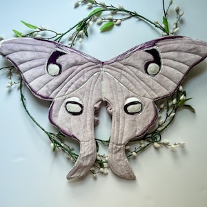 Adult Luna Moth Fairy Wings Lavender Velvet, fairy costume, adult fairy wings, dress up wings, moth birthday gift, unique gift