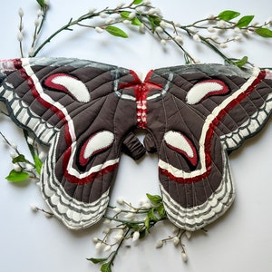Adult Cecropia Moth Fairy Wings,, adult fairy wings, unique gift, Moth cosplay