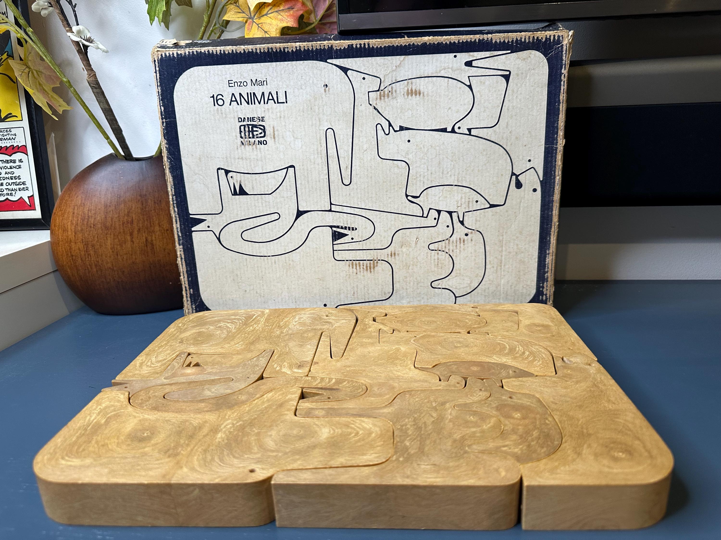 Enzo Mari “16 Animali” Puzzle — Iconic 1957 Design for Danese