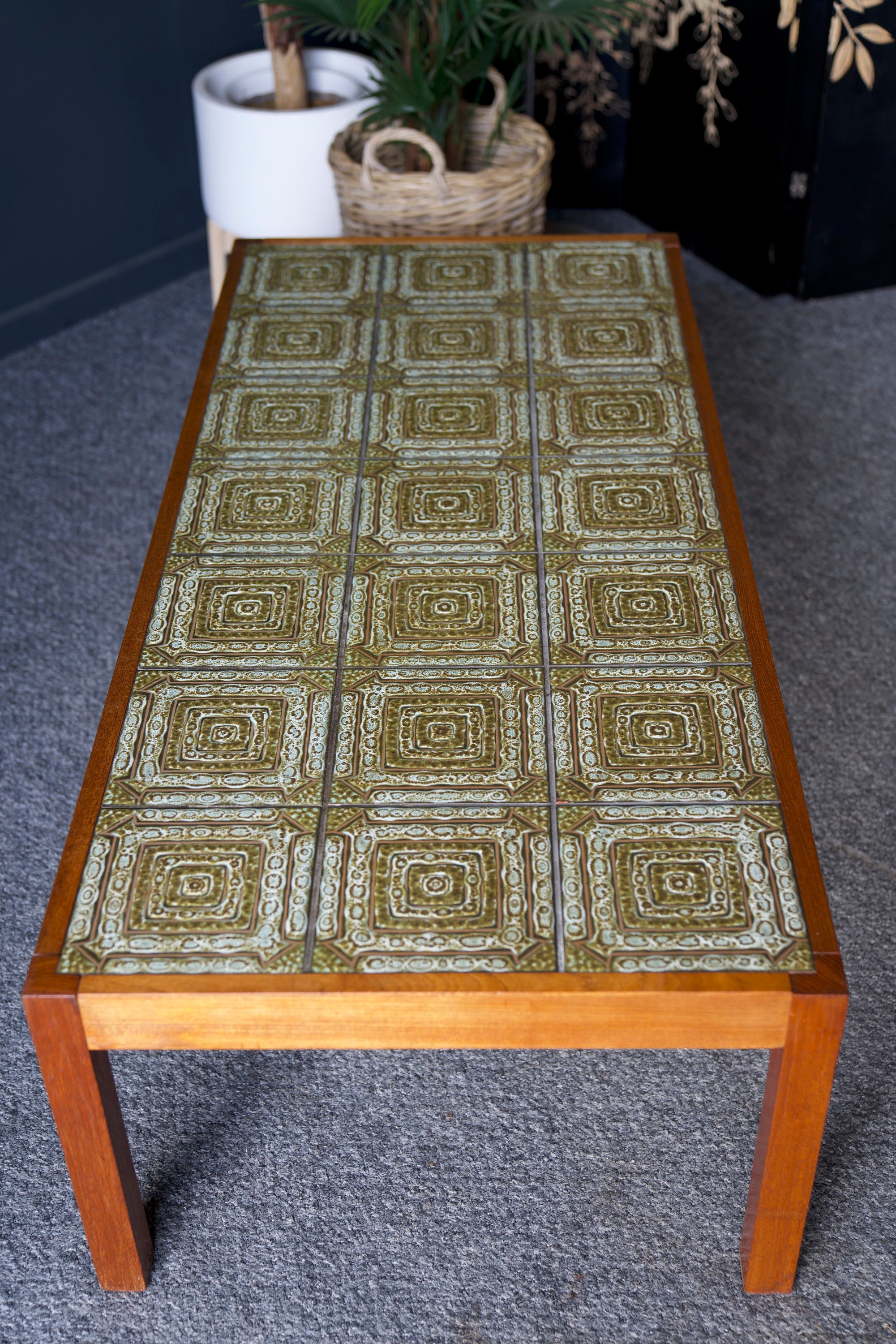 Mid Century Vintage Retro Large Ceramic Tiled Coffee Table Etsy