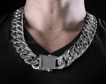 Curb Link Chain X 25mm Wide 925 Solid 