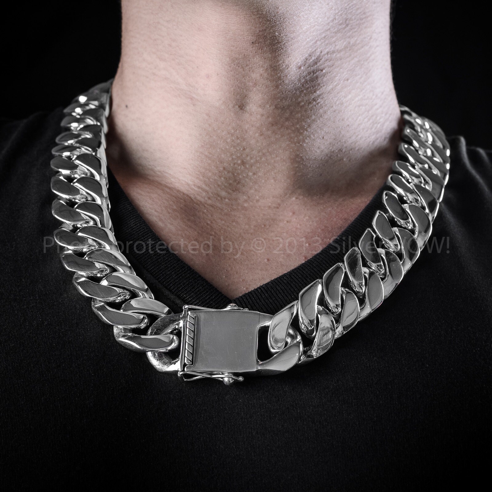 Curb Link Chain X 25mm Wide 925 Solid 