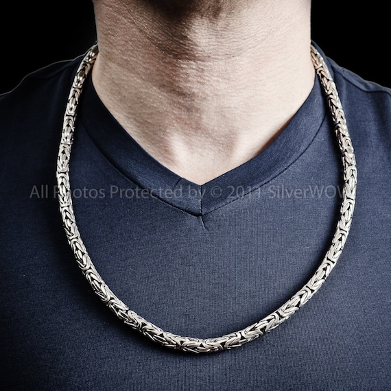 Byzantine Bali Necklace Chain 6mm Wide 