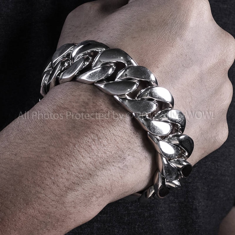 Mens ID Bracelet Heavy 20mm Version Chunky Identity Etsy UK