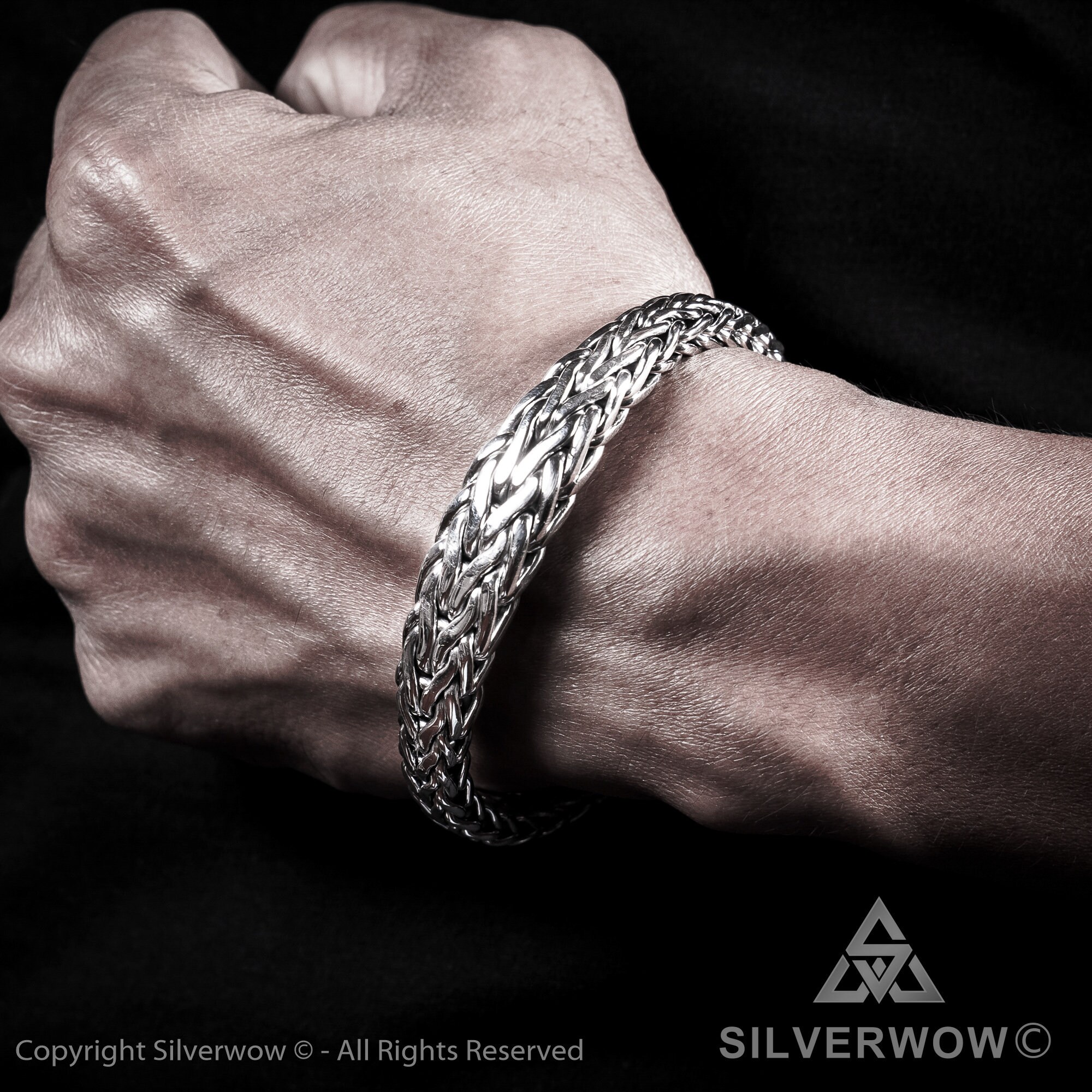 wayward 【 I TYPE】SILVER925 BRACELET Woven Silver Bracelet | 13mm Tapered | Approx. 90-95g | 925