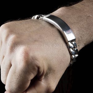 ID Bracelet for Men | Solid Sterling Silver - Heavy Identity Bracelet | Outstanding Quality