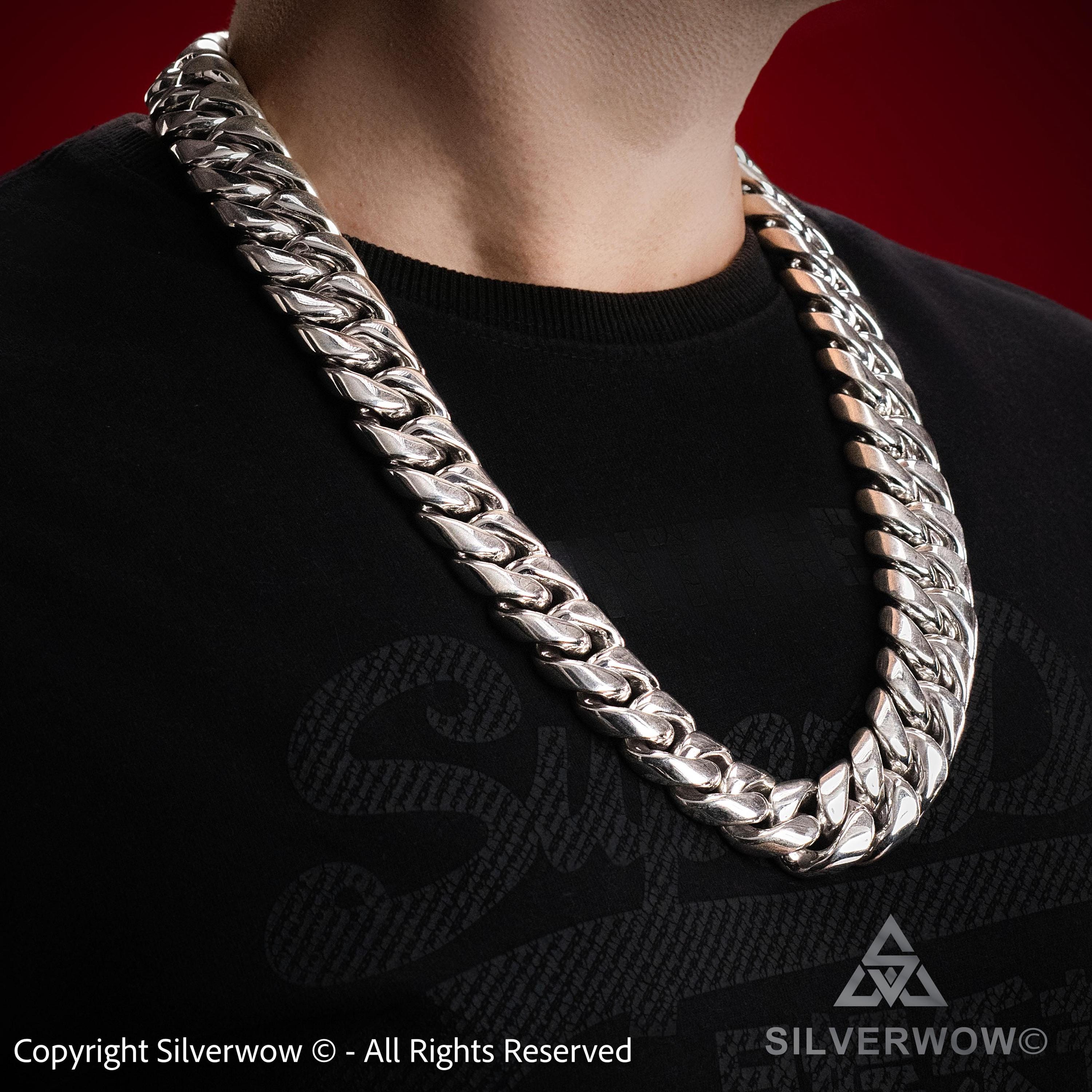 Heavy 925 Sterling Silver Cuban Link Chain - 25mm Wide - Etsy Canada