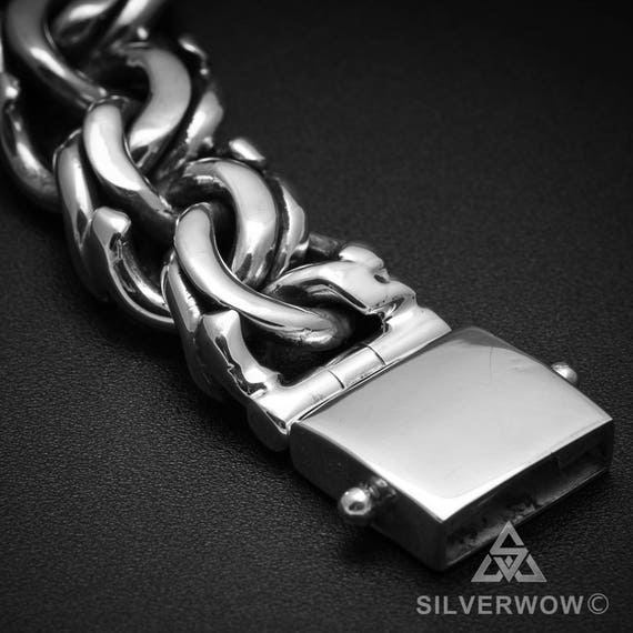 Mexican Garibaldi Link Bracelet | Unique & Heavy Design | 925