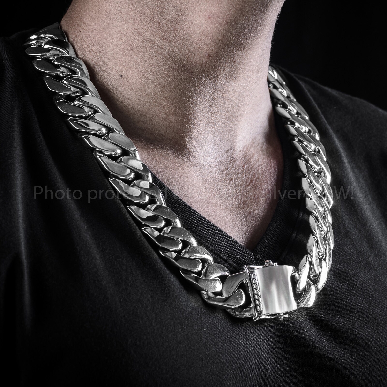 Curb Link Chain X 25mm Wide 925 Solid 