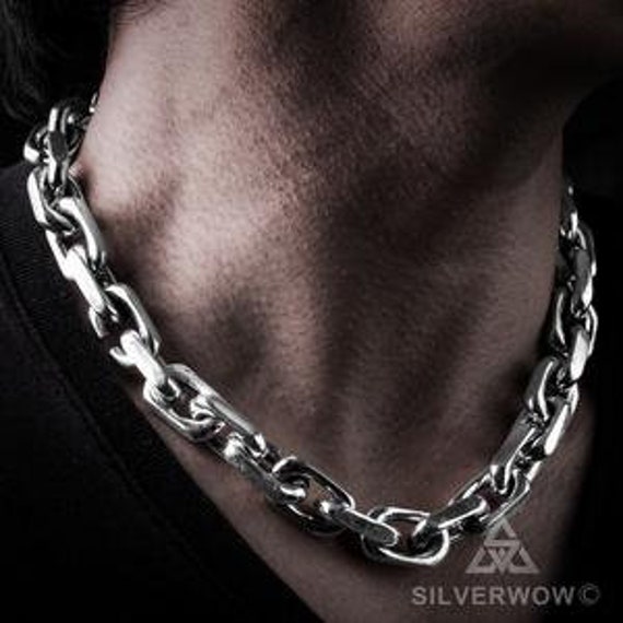 Mens Chain Link Necklace 15mm Wide 