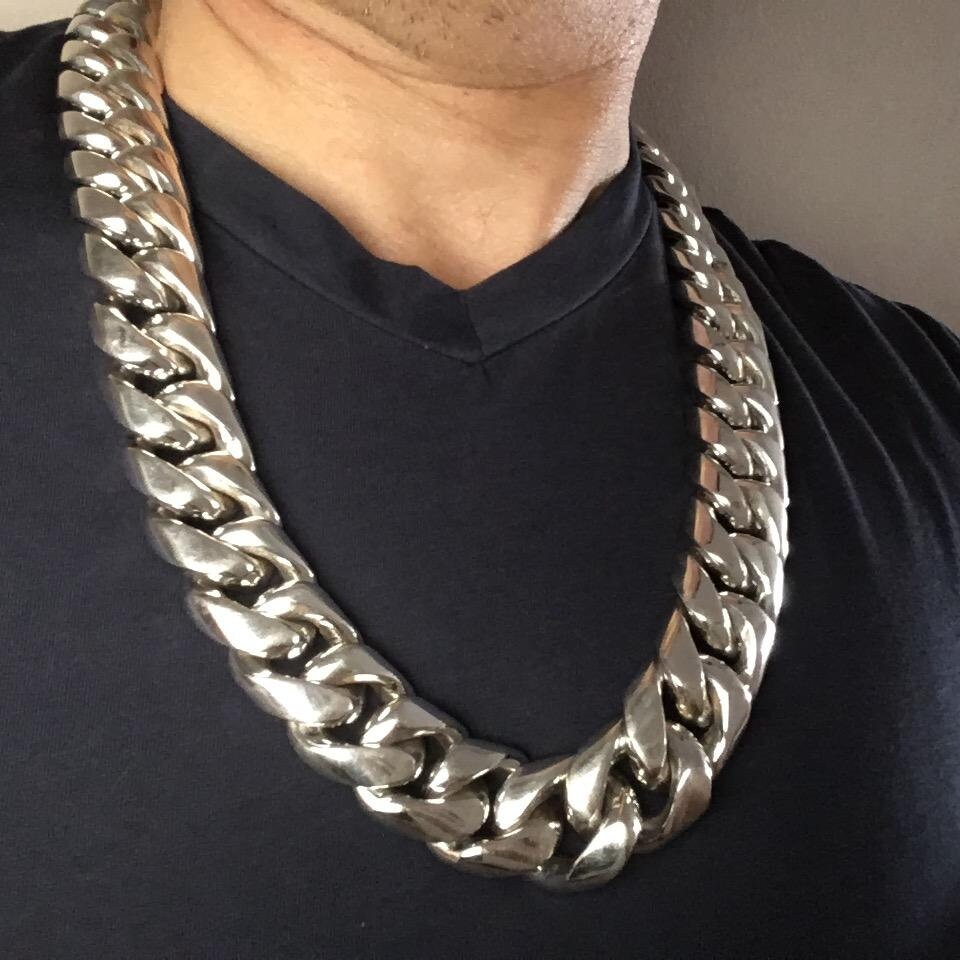 Big Cuban Link Chain X 25 Mm Wide 925 Solid Sterling Silver Etsy UK