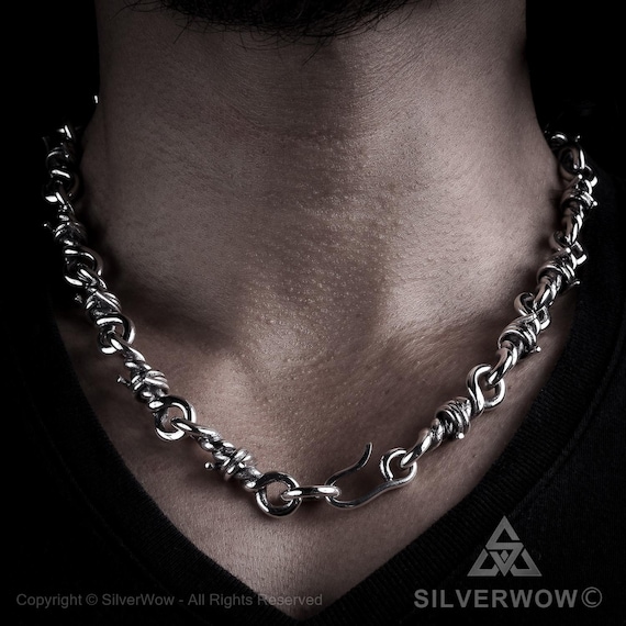 Barbed Wire Chain Silver 2025
